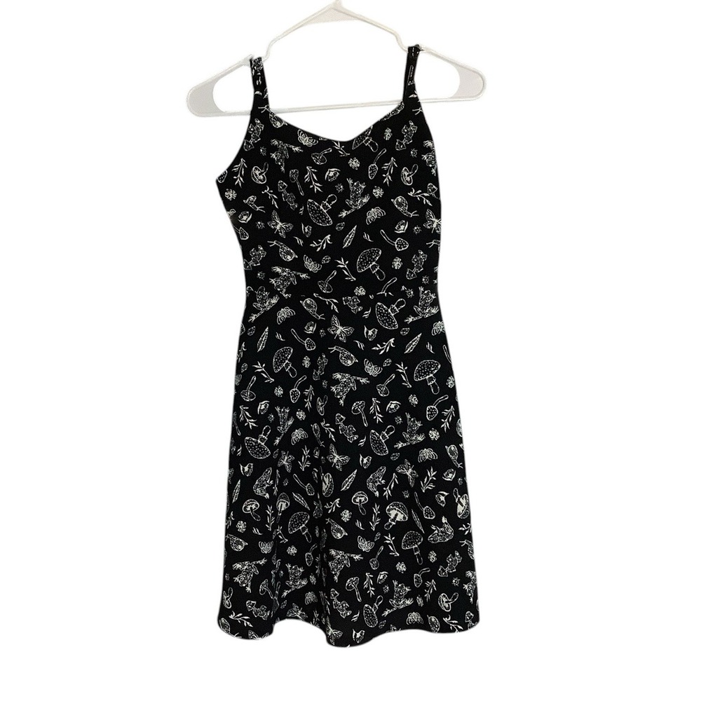 Thorn & Fable Mushroom Print Dress Cottagecore Fairycore Size S